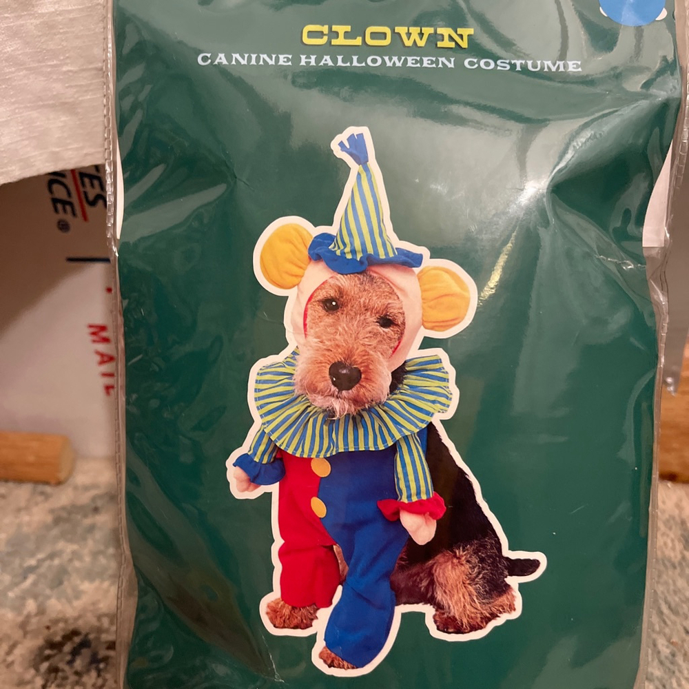 Target Clown Dog Halloween Costume Red Blue Medium